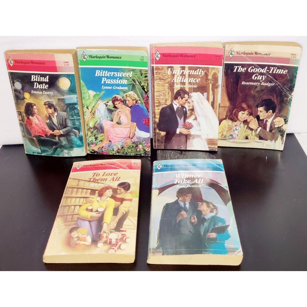 Vintage Harlequin romance books lot set of 6 from the 1980s